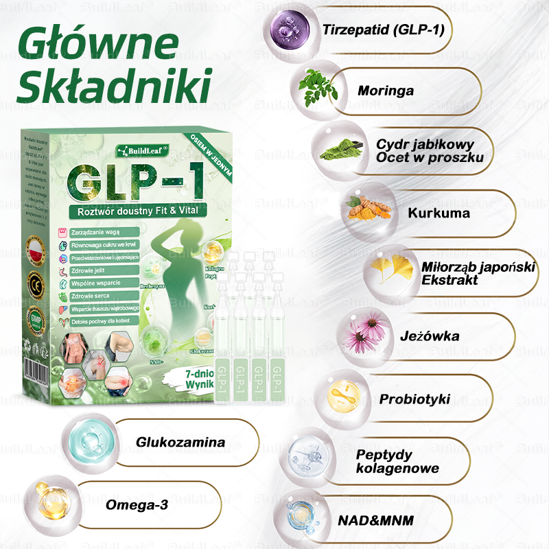 🍃Oficjalny sklep Polska | 🍃BuildLeaf® GLP-1 8-w-1 Fit & Vital Rozwiązanie (Jednorazowe dziennie, widoczne zmiany w ciągu 7 dni) ✅ Otyłość, zdrowie sercowo-naczyniowe, cukrzyca, bezdech senny, zdrowie jelit, problemy ze stawami i inne.